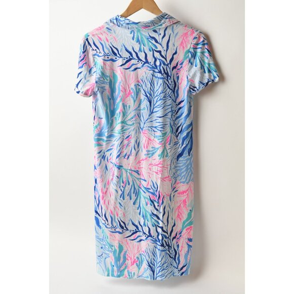 Lilly Pulitzer Women's 3/4 Sleeve Blue Pink Floral Pattern Dress Size S - Picture 7 of 11